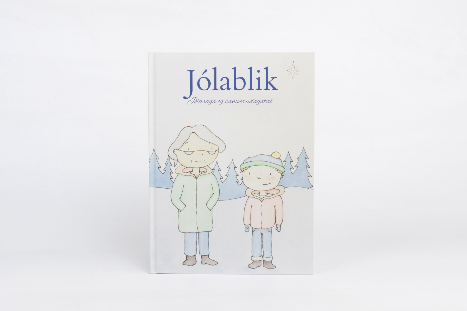 Forsíða Jólablik-bókarinnar með Rúnar og ömmu Kristjönu